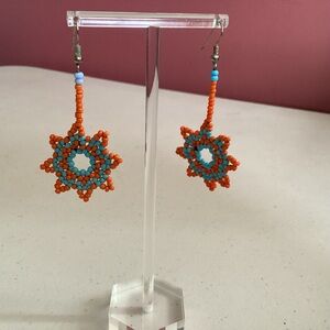 Vintage Native American Beaded Dangle Earrings